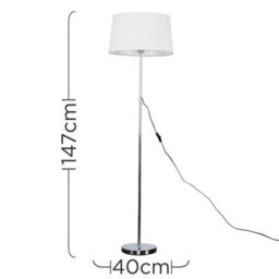 Valuelights Charles Chrome Floor Lamp With White Linen Shade - thumbnail 6