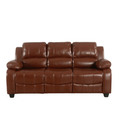 Furniture Instore Valerie Tan Leather 3 Seater Sofa