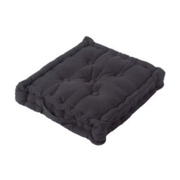 Homescapes Cotton Black Floor Cushion, 40 X 40 Cm