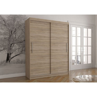 Arte Vista 04 - Timeless Oak Sonoma Sliding Door Wardrobe - Compact Bedroom Furniture - (H)2000mm X (W)1500mm X (D)610mm - image 1