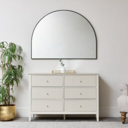 Melody Maison Large Black Arched Wall Mirror 90Cm X 120Cm - thumbnail 4