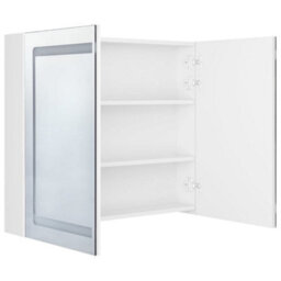 Berkfield Led Bathroom Mirror Cabinet Shining White 80X12X68 Cm - thumbnail 5