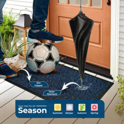 Barrier Mat 60 X 80 Cm Blue Dirt Trapper Mat Door Mat Indoor Non-Slip Washable Rug For Entryways Hallways And Office Spaces - thumbnail 4