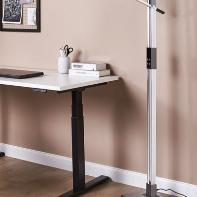 Beliani 144 Cm Floor Led Lamp Silver, Dimmable Cct Task Light With Touch Lcd Display - image 1