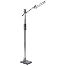 Beliani 144 Cm Floor Led Lamp Silver, Dimmable Cct Task Light With Touch Lcd Display - thumbnail 3
