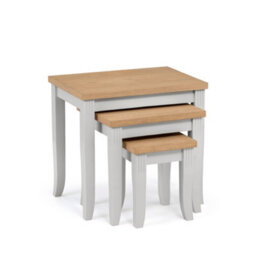 Julian Bowen Davenport Pair Of Grey And Oak Nesting Side Tables, Two Tone, Set Of 2, Wood, Height: 52 X Width: 55 X Depth: 40Cm - thumbnail 2