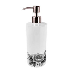 Purely Home Black Roses & Butterflies Stainless Steel Soap Dispenser - Pump Action Refillable Bathroom & Kitchen Décor - thumbnail 3