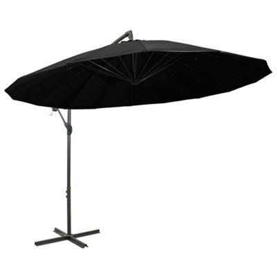 Berkfield Durable Hanging Parasol Black 3 M Aluminium Pole - image 1