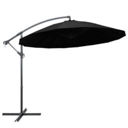 Berkfield Durable Hanging Parasol Black 3 M Aluminium Pole - thumbnail 2