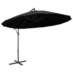 Berkfield Durable Hanging Parasol Black 3 M Aluminium Pole - thumbnail 1