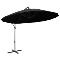 Berkfield Durable Hanging Parasol Black 3 M Aluminium Pole