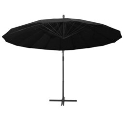 Berkfield Durable Hanging Parasol Black 3 M Aluminium Pole - thumbnail 3