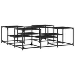 Berkfield Coffee Table Black 121X121X40 Cm Engineered Wood - thumbnail 2