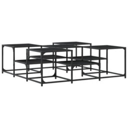 Berkfield Coffee Table Black 121X121X40 Cm Engineered Wood - thumbnail 7