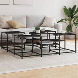 Berkfield Coffee Table Black 121X121X40 Cm Engineered Wood - thumbnail 1