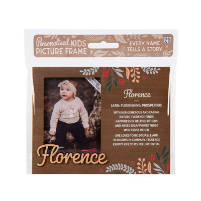History & Heraldry Pre-Personalised Picture Frame With Child's Name And Meaning - Florence - For 8.5 X 11Cm Photo - Over 90 Titles Available - image 1
