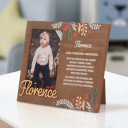 History & Heraldry Pre-Personalised Picture Frame With Child's Name And Meaning - Florence - For 8.5 X 11Cm Photo - Over 90 Titles Available - thumbnail 2