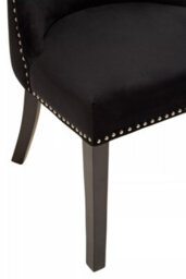 Orsina Black Velvet Dining Chair, Curved High Back Office Chair, Aesthetic Velvet Accent Chair For Living Room - thumbnail 6