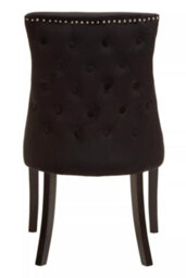 Orsina Black Velvet Dining Chair, Curved High Back Office Chair, Aesthetic Velvet Accent Chair For Living Room - thumbnail 4