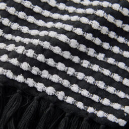 Catherine Lansfield Stab Stitch Embellished 125X150 Cm Blanket Throw Black - thumbnail 3