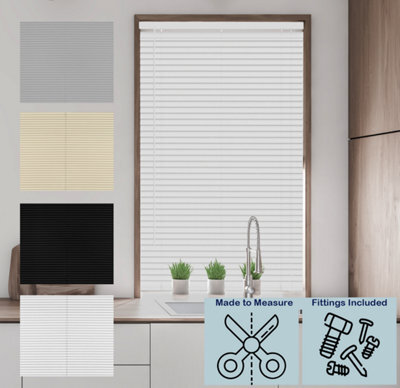 Caecus Blinds Caecus Made To Measure Pvc Venetian Blind White 120Cm Width X 210Cm Long Drop - image 1