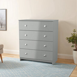 Yarmouth Ready Assembled Matt Grey No Effect 4 Drawer Wide Chest (H)875mm (W)740mm (D)390mm - thumbnail 1