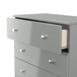 Yarmouth Ready Assembled Matt Grey No Effect 4 Drawer Wide Chest (H)875mm (W)740mm (D)390mm - thumbnail 4