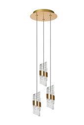 Lucide Kligande - Pendant Light - 25 Cm - Led Dim. - 3X8W 2700K - Matt Gold / Brass - thumbnail 2