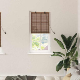 Berkfield Window Blind With Curtains Manual Brown 60 X 220 Cm Bamboo - thumbnail 1