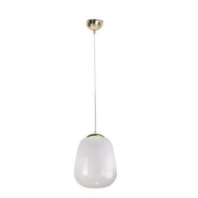 Luminosa Lighting Luminosa Smoky Dome Pendant Ceiling Light White, Gold, 26Cm, 1X E27