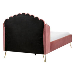 Beliani Bed Velvet Ambillou 120 X 200 Cm (Eu Small Double) Pink - thumbnail 6