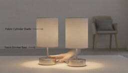 Chrome Bedside Touch Table Lamp 24Cm Dimmable Desk Task Light With Lampshade For Bedroom - thumbnail 4