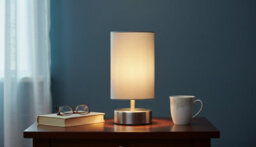 Chrome Bedside Touch Table Lamp 24Cm Dimmable Desk Task Light With Lampshade For Bedroom