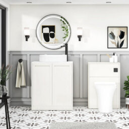 Royal Bathrooms Royal Bathroom Elmore 700mm Classic White Freestanding Countertop Bathroom Vanity Unit 2 Door With Lyon Basin - thumbnail 5