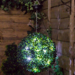 Primrose Pair Of 28Cm Solar Powered Led Artificial Topiary Ball 'the Little Buxus Ball' - thumbnail 2