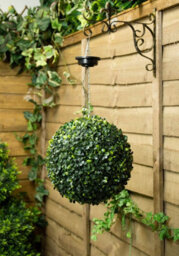 Primrose Pair Of 28Cm Solar Powered Led Artificial Topiary Ball 'the Little Buxus Ball' - thumbnail 6