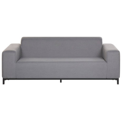 Beliani 5-Seater Grey Outdoor Sofa Set With Ottoman - Weather-Resistant Fabric, Aluminium Frame, Modular Seating - image 1