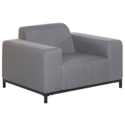 Beliani 5-Seater Grey Outdoor Sofa Set With Ottoman - Weather-Resistant Fabric, Aluminium Frame, Modular Seating - thumbnail 8