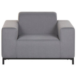 Beliani 5-Seater Grey Outdoor Sofa Set With Ottoman - Weather-Resistant Fabric, Aluminium Frame, Modular Seating - thumbnail 9