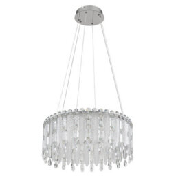 Luminosa Lighting Luminosa Klunka 59.5Cm Pendant Ceiling Light Chrome K5 Crystals Led Dimmable 2700-6000K Remote Control - thumbnail 2