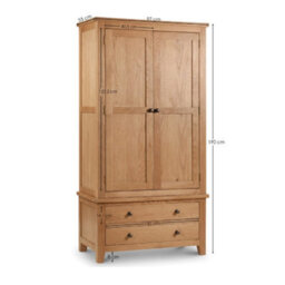 Oakham Premium Kingsley Combination Wardrobe In Waxed Oak - thumbnail 4