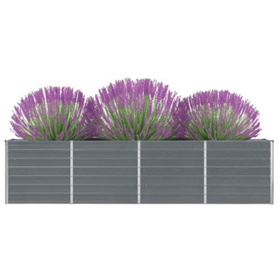 Berkfield Durable Raised Garden Bed 320X40X77 Cm Galvanised Steel Grey - image 1
