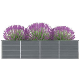 Berkfield Durable Raised Garden Bed 320X40X77 Cm Galvanised Steel Grey - thumbnail 1