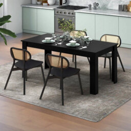 160 Cm Rectangular Dining Table With Sturdy L-Shaped Legs - thumbnail 5