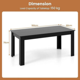 160 Cm Rectangular Dining Table With Sturdy L-Shaped Legs - thumbnail 2