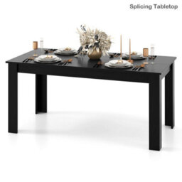 160 Cm Rectangular Dining Table With Sturdy L-Shaped Legs - thumbnail 1