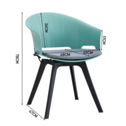 Darphe Dining Chair Set Of 4 Green Dining Chairs With Padded Seat & Swivel - thumbnail 5