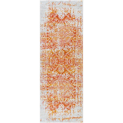 Livabliss Harput-Vintage Grey Blue Orange White Traditional Boho Living Dining Bedroom Rug 80 X 220 Cm Easy Care, Non Shedding - image 1