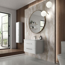 Hudson Reed Solar Wall Hung 2 Drawer Vanity Unit & Polymarble Basin, Pure White Matt, 800 X 540 X 450mm - thumbnail 4