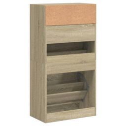 Berkfield Shoe Cabinet Sonoma Oak 60X34X116 Cm Engineered Wood - thumbnail 7